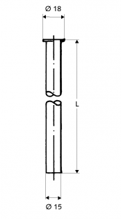 Schell koperen buis chroom 15MM 100CM 497610699